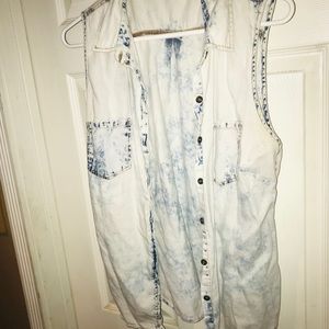 Denim Button Up Sleeveless